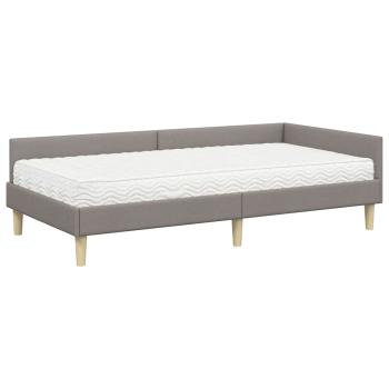 Eckbettgestell mit Matratze Sonstiges 2 stk. Taupe Stoff