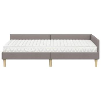 Eckbettgestell mit Matratze Sonstiges 2 stk. Taupe Stoff