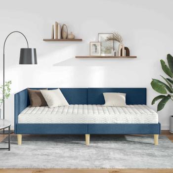 Eckbettgestell mit Matratze Sonstiges 2 Stk. Blau Stoff