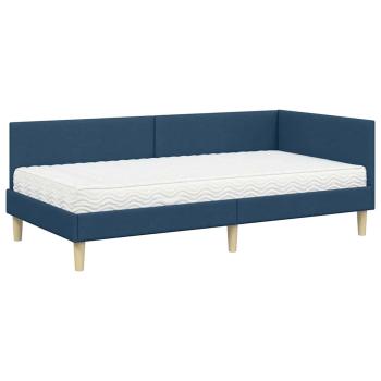 Eckbettgestell mit Matratze Sonstiges 2 Stk. Blau Stoff