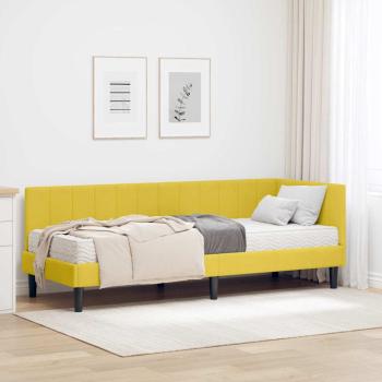 ARDEBO.de - Eckbettgestell mit Matratze 2 stk. Gelb 80 x 200 cm Samt