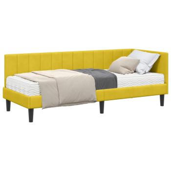 Eckbettgestell mit Matratze 2 stk. Gelb 80 x 200 cm Samt