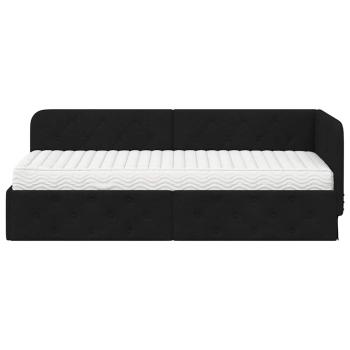 Eckbettgestell Schwarz 80 x 200 cm Stoff