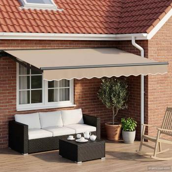 ARDEBO.de - Elektrische ausziehbare Markise Beige 3,5 x 2 m