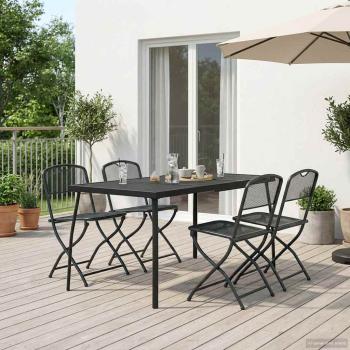 ARDEBO.de - Gartenmöbel Set 5 stk. Anthrazit Eisen und Stahl