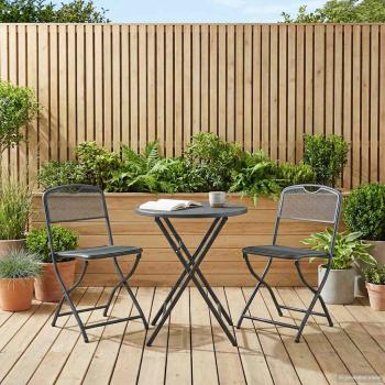 ARDEBO.de - Gartenstühle 2 stk. Anthrazit Eisen Umwandelbar