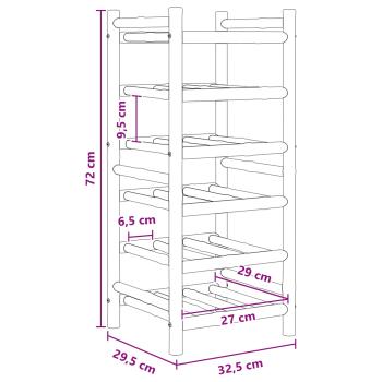 Weinregal Natur 32,5 x 29,5 x 72 cm Bambus