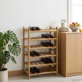 ARDEBO.de - Weinregal Natur 57 x 29,5 x 72 cm Bambus