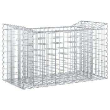 Gabionen-Hochbeet 50 x 100 x 60 cm Verzinkter Stahl Silber