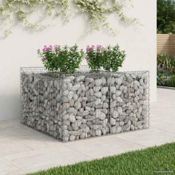 ARDEBO.de - Gabionen-Hochbeet 100 x 100 x 60 cm Verzinkter Stahl Silber