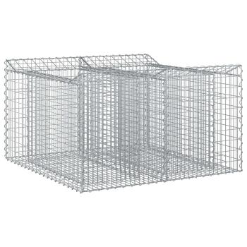 Gabionen-Hochbeet 100 x 100 x 60 cm Verzinkter Stahl Silber