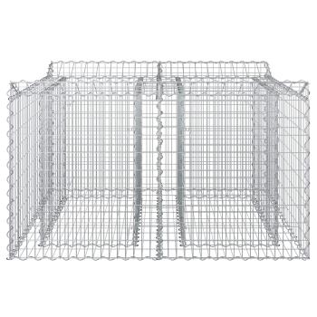Gabionen-Hochbeet 100 x 100 x 60 cm Verzinkter Stahl Silber