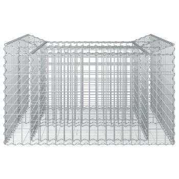 Gabionen-Hochbeet 100 x 100 x 60 cm Verzinkter Stahl Silber