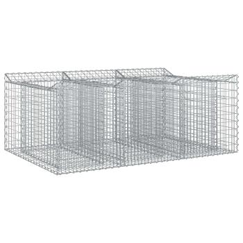 Gabionen-Hochbeet 150 x 100 x 60 cm Verzinkter Stahl Silber