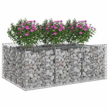 Gabionen-Hochbeet 150 x 100 x 60 cm Verzinkter Stahl Silber