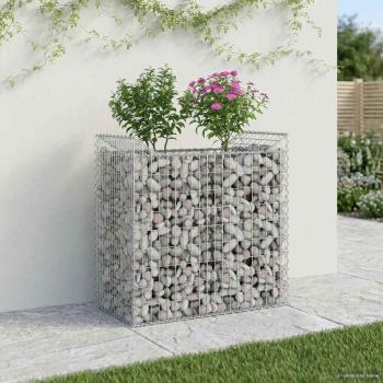 ARDEBO.de - Gabionen-Hochbeet 50 x 100 x 100 cm Verzinkter Stahl Silber