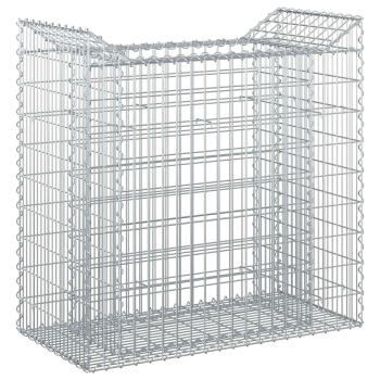 Gabionen-Hochbeet 50 x 100 x 100 cm Verzinkter Stahl Silber