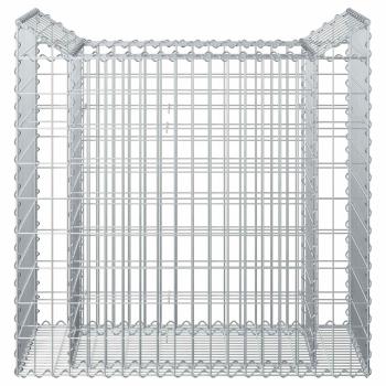 Gabionen-Hochbeet 50 x 100 x 100 cm Verzinkter Stahl Silber
