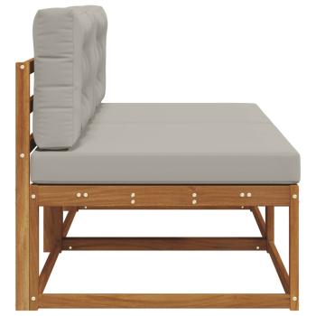 Outdoor Mittelsofa mit Kissen 2 Stück Natur