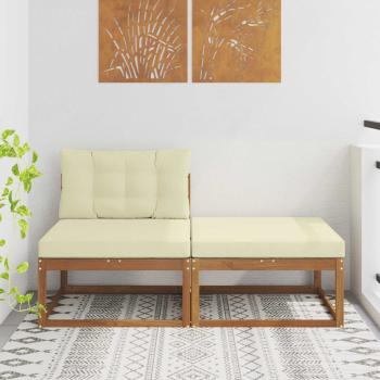 ARDEBO.de - Sectional Sofa Einheiten mit Kissen 2 Stück Natur