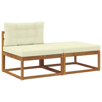 Sectional Sofa Einheiten mit Kissen 2 Stück Natur