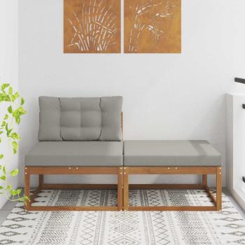 ARDEBO.de - Sectional Sofa Einheiten mit Kissen 2 Stück Natur