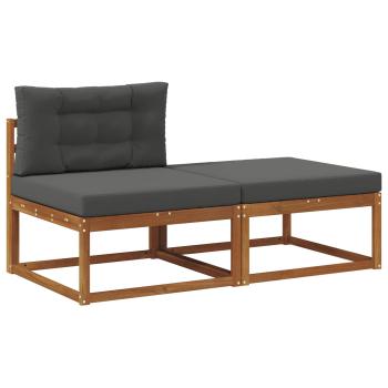 Sectional Sofa Einheiten mit Kissen 2 Stück Natur
