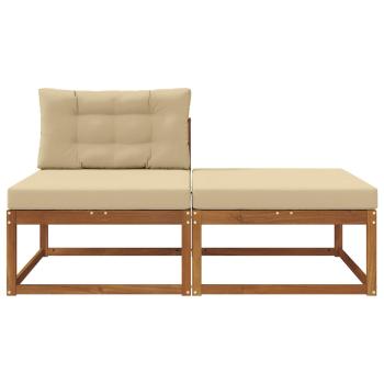 Sectional Sofa Einheiten mit Kissen 2 Stück Natur