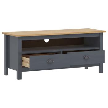 TV-Schrank Hill Grau 110x40x47 cm Kiefer Massivholz