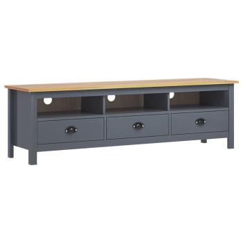 ARDEBO.de - TV-Schrank Hill Grau 158x40x47 cm Massivholz Kiefer