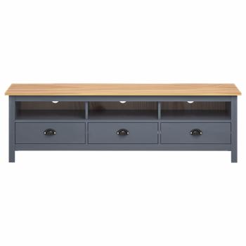 TV-Schrank Hill Grau 158x40x47 cm Massivholz Kiefer