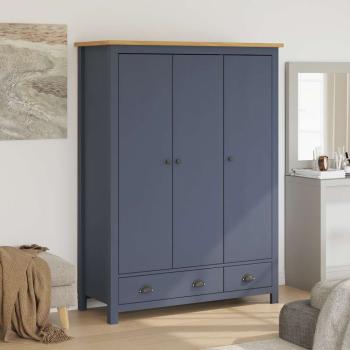 ARDEBO.de - Kleiderschrank mit 3 Türen Hill Grau 127x50x170 cm Kiefernholz