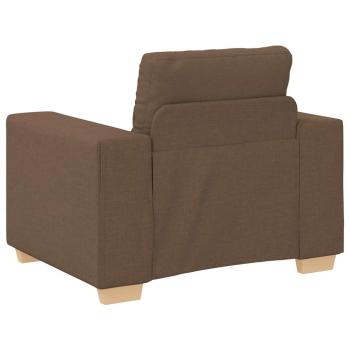 Sofa 3 pcs Braun 221 x 80 x 80 cm Leinenmischgewebe