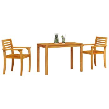 Garten Essgruppe 3 stk. Braun Massivholz Akazie