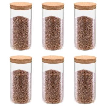 ARDEBO.de - Vorratsgläser mit Korkdeckel 6 Stk. 1400 ml