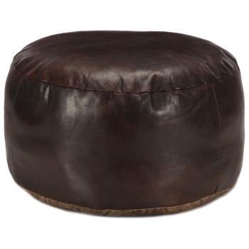 ARDEBO.de - Pouf Dunkelbraun 60 x 30 cm Echtes Ziegenleder