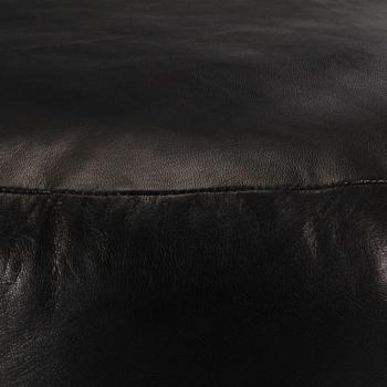 Pouf Schwarz 60 x 30 cm Echtes Ziegenleder