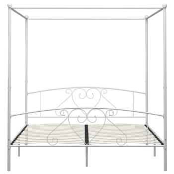 Himmelbett-Gestell Weiß Metall 200 x 200 cm