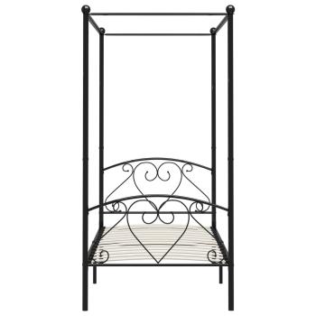 Himmelbett-Gestell Schwarz Metall 100 x 200 cm
