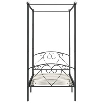 Himmelbett-Gestell Grau Metall 120 x 200 cm