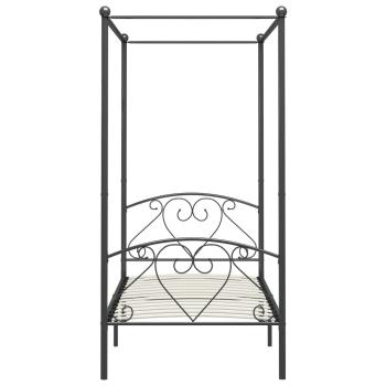 Himmelbett-Gestell Grau Metall 120 x 200 cm