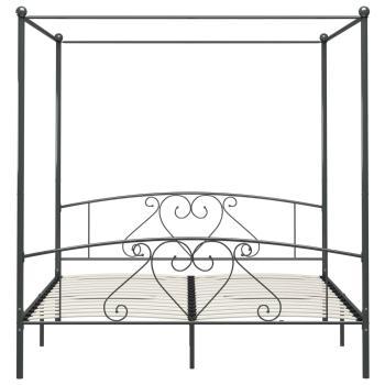 Himmelbett-Gestell Grau Metall 200 x 200 cm