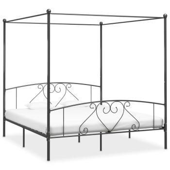 Himmelbett-Gestell Grau Metall 200 x 200 cm