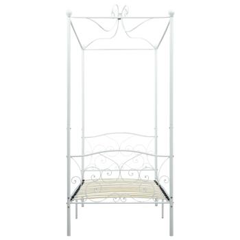 Himmelbett-Gestell Weiß Metall 100 x 200 cm