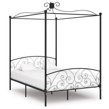 Himmelbett-Gestell Schwarz Metall 120 x 200 cm