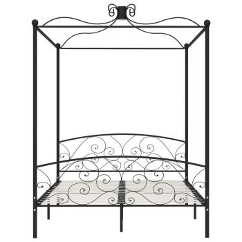 Himmelbett-Gestell Schwarz Metall 180 x 200 cm
