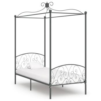 ARDEBO.de - Himmelbett-Gestell Grau Metall 90 x 200 cm