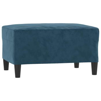 3-tlg. Sofagarnitur mit Kissen Blau Samt