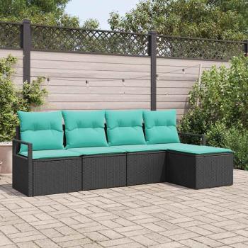 ARDEBO.de - Sofa Set 5 stk. Schwarz [Synthetisch]: Poly Rattan
