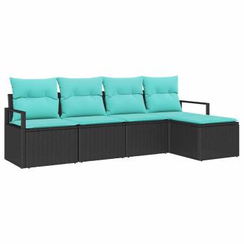 Sofa Set 5 stk. Schwarz [Synthetisch]: Poly Rattan